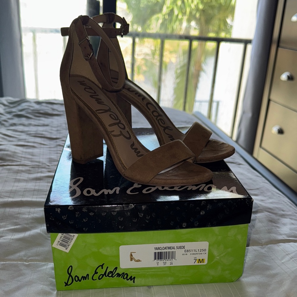 Sam Edelman Brown Suede Block Heels